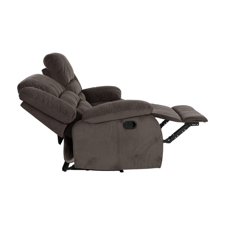 Jarita Chocolate Double Reclining Loveseat by Homelegance at Eve Furniture