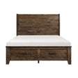 Jerrick Burnished Brown King Sleigh Storage Platform Bed by Homelegance at Eve Furniture