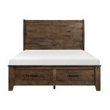 Jerrick Burnished Brown Queen Sleigh Storage Platform Bed by Homelegance at Eve Furniture