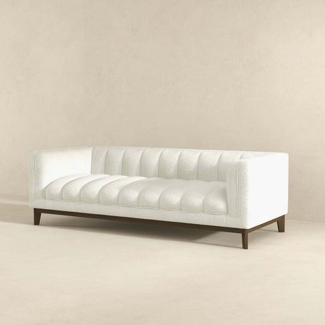 Melissa Mid-Century White Boucle Modern Sofa by Ashcroft Imports at Eve Furniture