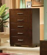 Jessica Cappuccino 5-Drawer Chest by Coaster at Eve Furniture