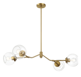 Jewel Four Lights Modern Farmhouse Chandelier Ceiling Hanging Light Fixture For Kitchen Island Dining Room 36"L × 20"W × 7.25"H with Clear Glass by Ashcroft Furniture at Eve Furniture
