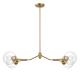 Jewel Four Lights Modern Farmhouse Chandelier Ceiling Hanging Light Fixture For Kitchen Island Dining Room 36"L × 20"W × 7.25"H with Clear Glass by Ashcroft Imports at Eve Furniture