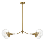 Jewel Four Lights Modern Farmhouse Chandelier Ceiling Hanging Light Fixture For Kitchen Island Dining Room 36"L × 20"W × 7.25"H with Clear Glass by Ashcroft Furniture at Eve Furniture