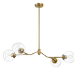 Jewel Four Lights Modern Farmhouse Chandelier Ceiling Hanging Light Fixture For Kitchen Island Dining Room 36"L × 20"W × 7.25"H with Clear Glass by Ashcroft Furniture at Eve Furniture