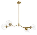Jewel Four Lights Modern Farmhouse Chandelier Ceiling Hanging Light Fixture For Kitchen Island Dining Room 36"L × 20"W × 7.25"H with Clear Glass by Ashcroft Furniture at Eve Furniture
