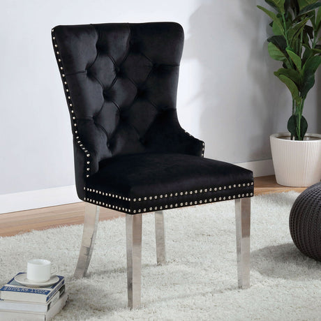 Jewett Black Wingback Chair by Furniture of America at Eve Furniture