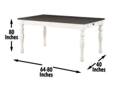 Joanna 64-80 inch Dining Table w/ 16″Leaf by Steve Silver at Eve Furniture
