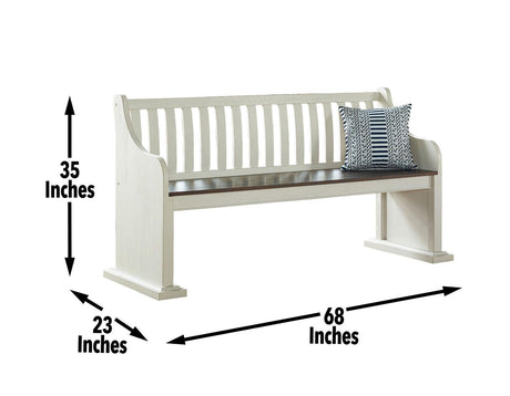 Joanna Bench with Back by Steve Silver at Eve Furniture
