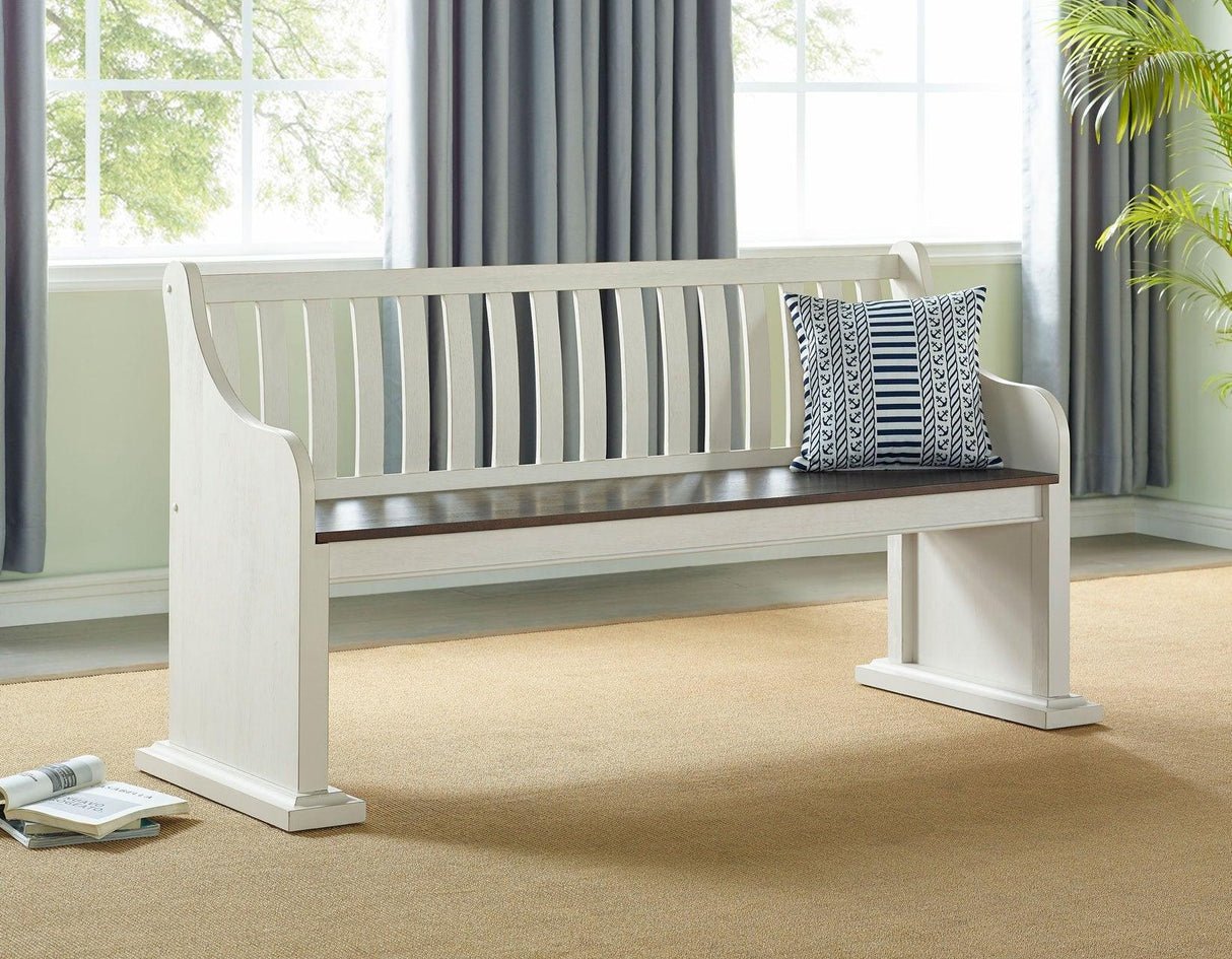 Joanna Bench with Back by Steve Silver at Eve Furniture
