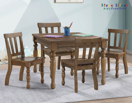 Joanna Mocha 5-Piece Kids Dining Set by Steve Silver at Eve Furniture