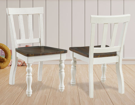 Joanna Mocha/Ivory Solid Wood Kids Dining Side Chair by Steve Silver at Eve Furniture