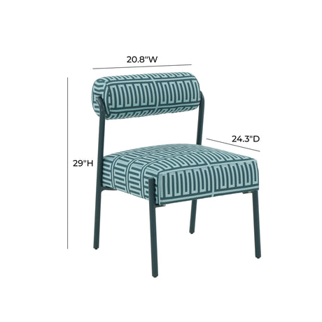 Jolene Green Patterned Linen Accent Chair by TOV Furniture at Eve Furniture