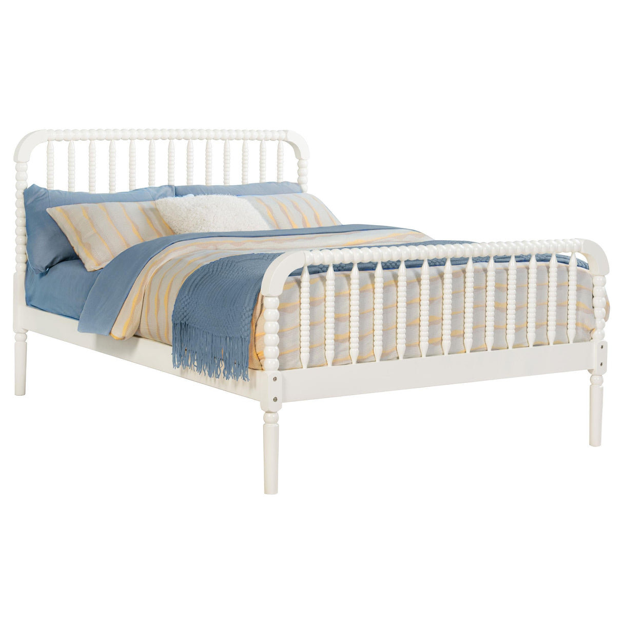 Jones White Wood Full Open Frame Bed by Coaster at Eve Furniture