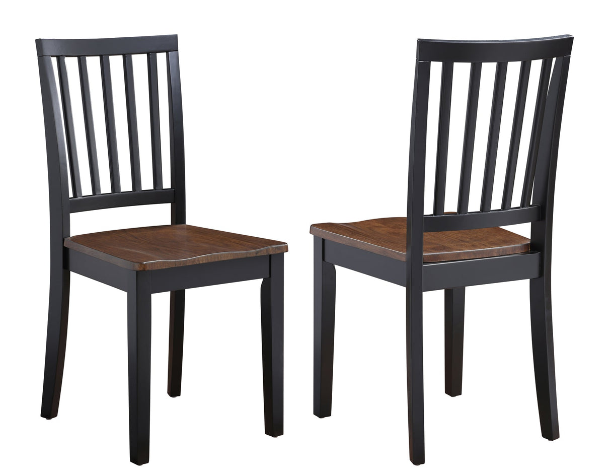 Joplin Walnut/Ebony Solid Wood Dining Chair, Set of 2 by Steve Silver at Eve Furniture