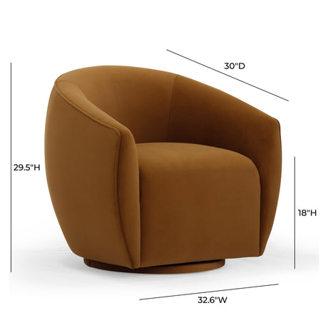 Jordan Velvet Swivel Chair by TOV Furniture at Eve Furniture
