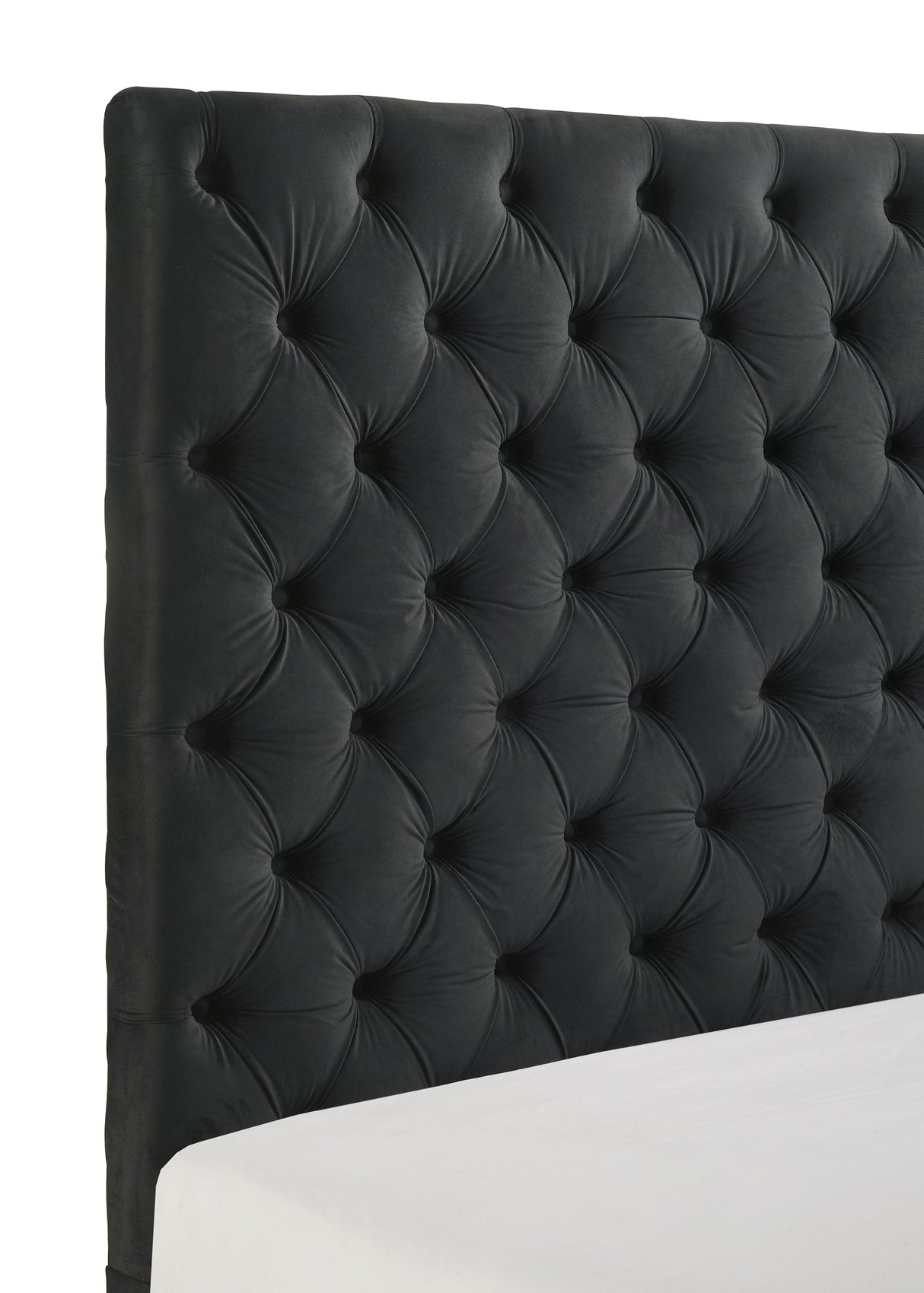 Josephine Black King Upholstered Panel Bed with TV Lift by Crown Mark at Eve Furniture