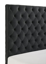 Josephine Black King Upholstered Panel Bed with TV Lift by Crown Mark at Eve Furniture