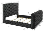 Josephine Black King Upholstered Panel Bed with TV Lift by Crown Mark at Eve Furniture