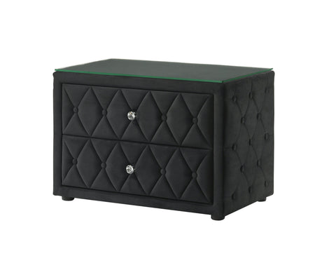 Josephine Black Nightstand by Crown Mark at Eve Furniture