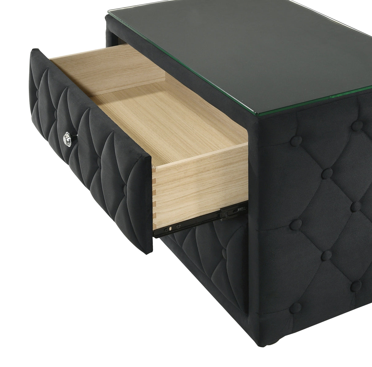 Josephine Black Nightstand by Crown Mark at Eve Furniture