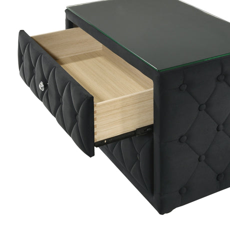 Josephine Black Nightstand by Crown Mark at Eve Furniture
