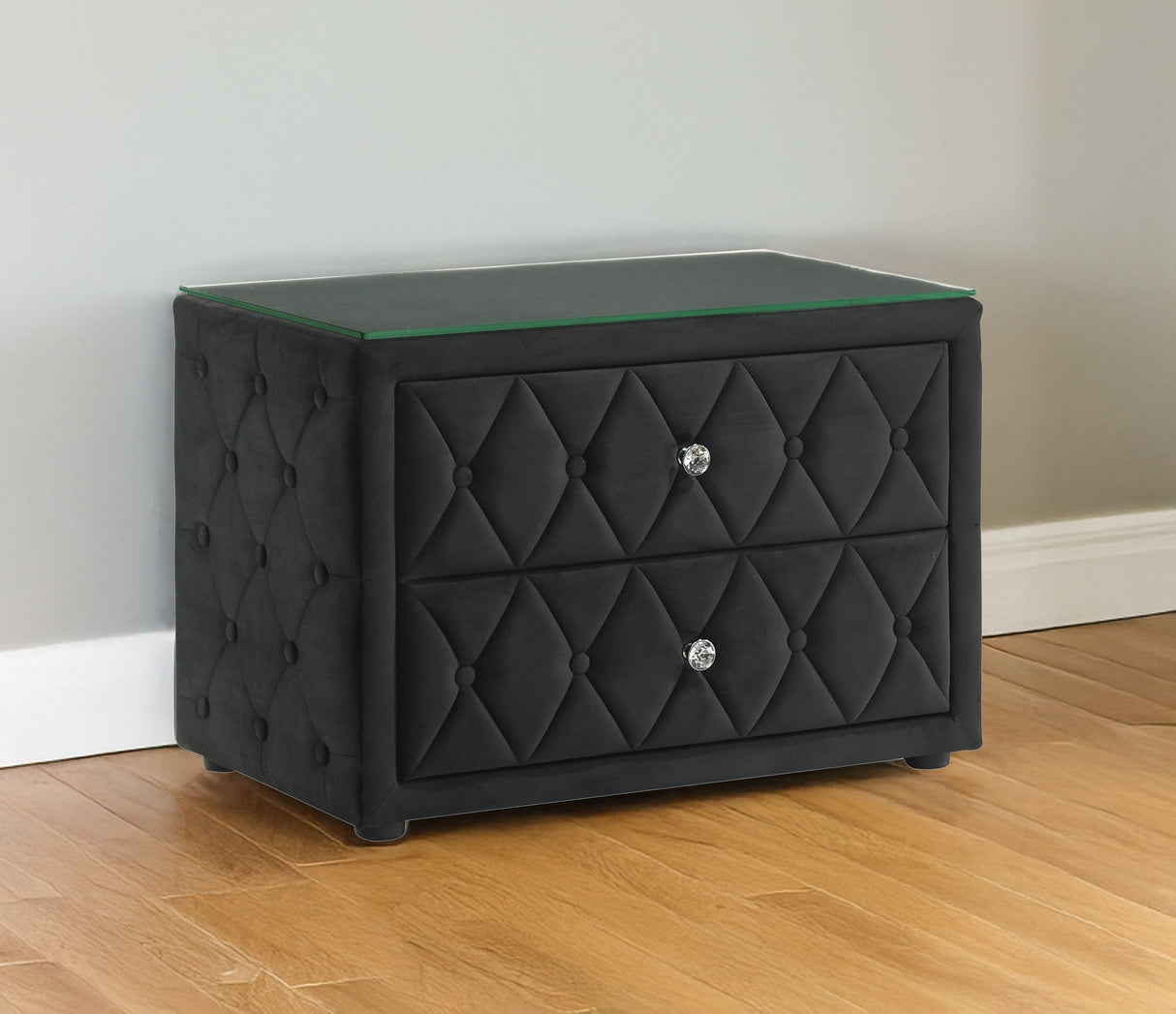 Josephine Black Nightstand by Crown Mark at Eve Furniture