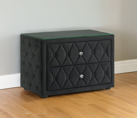 Josephine Black Nightstand by Crown Mark at Eve Furniture