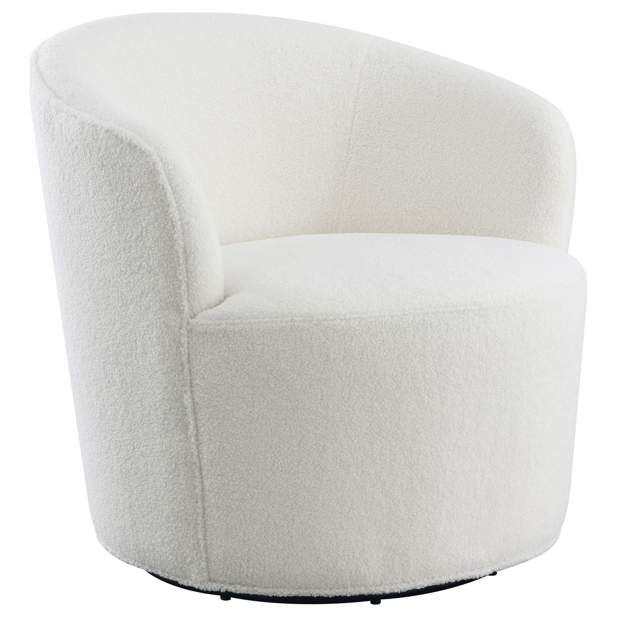 Joyce Upholstered Barrel Back Swivel Chair White by Coaster at Eve Furniture