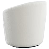 Joyce Upholstered Barrel Back Swivel Chair White by Coaster at Eve Furniture