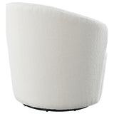 Joyce Upholstered Barrel Back Swivel Chair White by Coaster at Eve Furniture