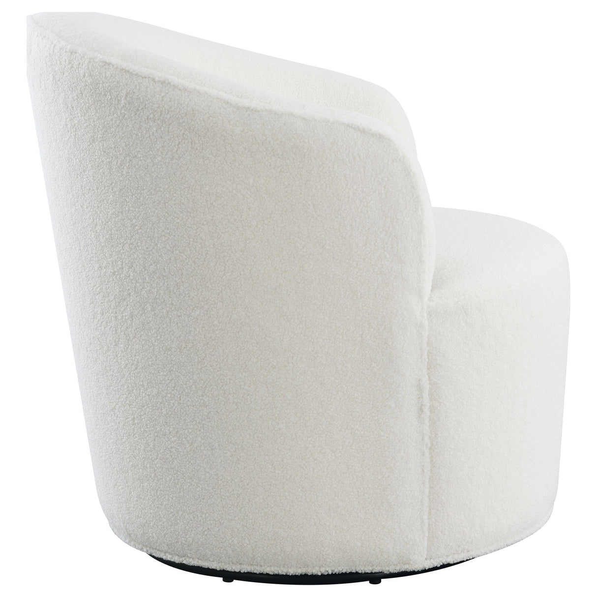 Joyce Upholstered Barrel Back Swivel Chair White by Coaster at Eve Furniture