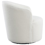Joyce Upholstered Barrel Back Swivel Chair White by Coaster at Eve Furniture