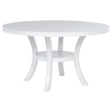 Judd Pearl White Round Dining Table with Shelf by Coaster at Eve Furniture