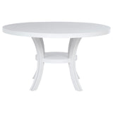 Judd Pearl White Round Dining Table with Shelf by Coaster at Eve Furniture