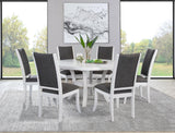 Judd Pearl White Round Dining Table with Shelf by Coaster at Eve Furniture