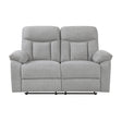Jules Gray Double Reclining Love Seat by Homelegance at Eve Furniture
