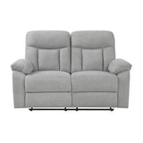 Jules Gray Double Reclining Love Seat by Homelegance at Eve Furniture