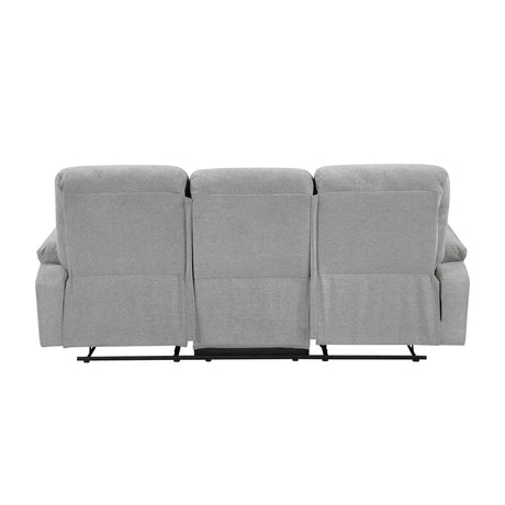 Jules Gray Double Reclining Sofa by Homelegance at Eve Furniture