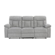 Jules Gray Double Reclining Sofa by Homelegance at Eve Furniture