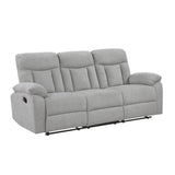 Jules Gray Double Reclining Sofa by Homelegance at Eve Furniture