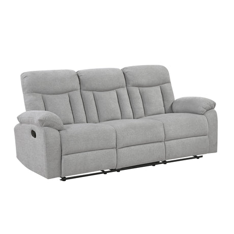 Jules Gray Double Reclining Sofa by Homelegance at Eve Furniture