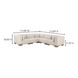 June Oatmeal Classic L Shaped Modular Sectional by Moe's Home at Eve Furniture