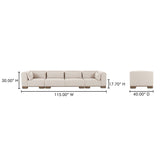 June Oatmeal Modular Sofa by Moe's Home at Eve Furniture
