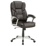 Kaffir Dark Brown/Silver Adjustable Height Office Chair by Coaster at Eve Furniture