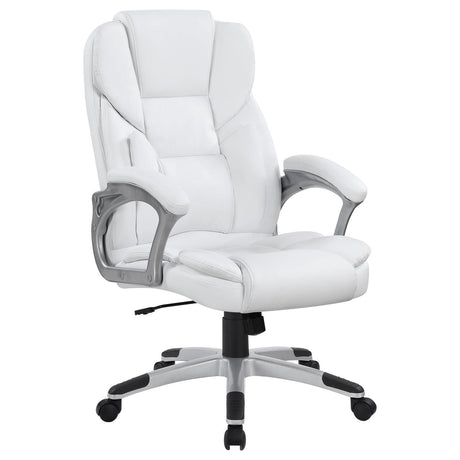 Kaffir White/Silver Adjustable Height Office Chair by Coaster at Eve Furniture