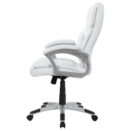Kaffir White/Silver Adjustable Height Office Chair by Coaster at Eve Furniture