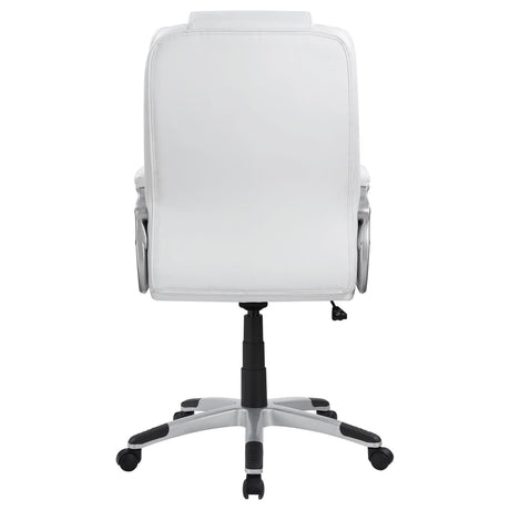 Kaffir White/Silver Adjustable Height Office Chair by Coaster at Eve Furniture