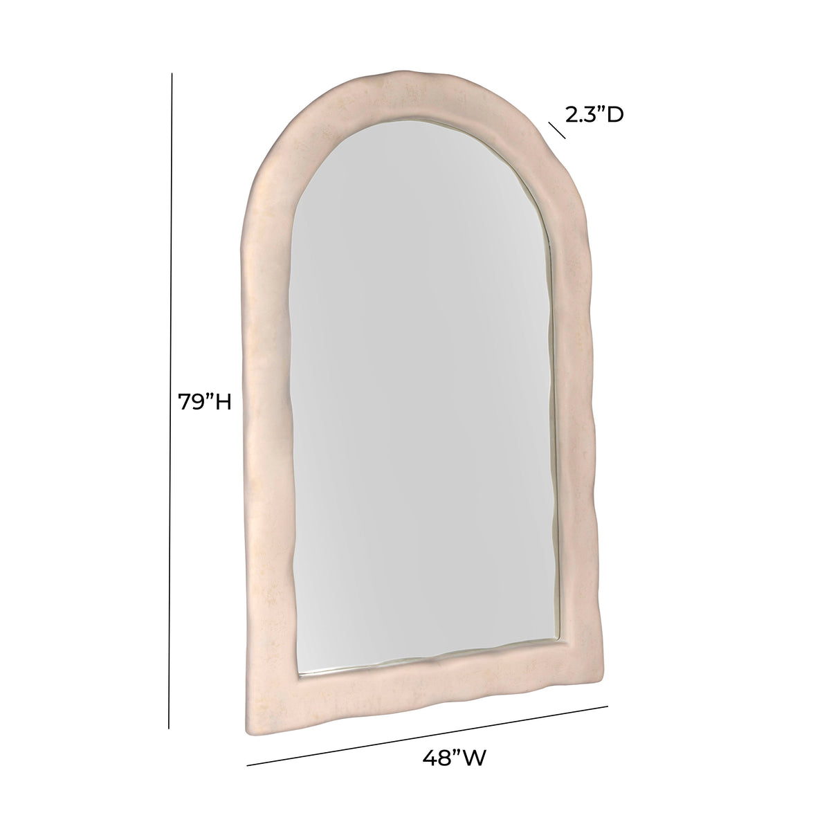 Kaia Cream Textured Floor Mirror by TOV Furniture at Eve Furniture