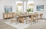Kailani Beige Oak 9-Piece Rectangular Wood Dining Table Set by Coaster at Eve Furniture